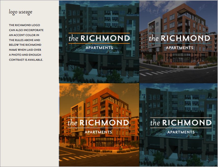 Brand identity work for The Richmond Apartments